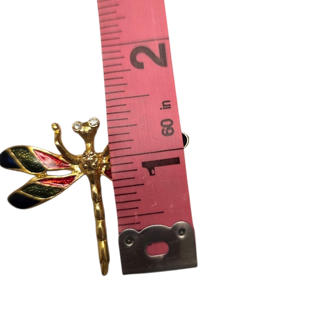 Vintage Colorful Dragonfly Brooch Pin - Picture 4 of 5